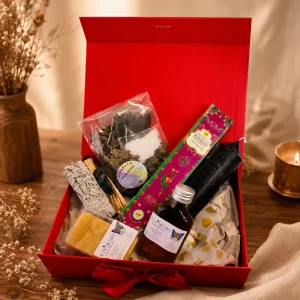 Pack de limpieza energética ritualizado de Levakesh con vela negra y turmalina